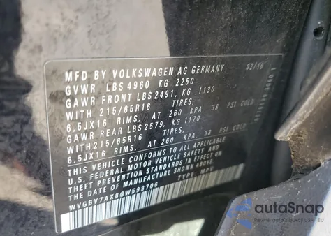 2016 Volkswagen Tiguan S from USA, damaged, VIN WVGBV7AX8GW593706